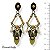 BRINCO ARCO NAVETE E GOTINHAS DE STRASS DOURADO 11808 - Imagem 1