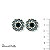 BRINCO FLOR C/ STRASS AZUL MARINHO E AQUAMARINE 12382 - Imagem 1