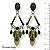 BRINCO ARCO C/ NAVETE E GOTINHAS DE STRASS - PRETO 12135 - Imagem 1