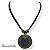 COLAR CURTO CORDÕES E MANDALA C/ CASCALHO PRETO 12476 - Imagem 1