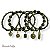KIT C/ 5 PULSEIRAS DE BOLAS, CONTAS E BERLOQUES VERDE OLIVA 12490 - Imagem 2