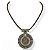 Colar curto c/ cordão, mandala c/ cascalho e pto de luz - marrom 12330 - Imagem 1