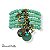 KIT C/ 5 PULSEIRAS DE CRISTAIS, BOLAS E BERLOQUES TURQUESA 12492 - Imagem 1