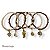 KIT C/ 5 PULSEIRAS DE CRISTAIS, BOLAS E BERLOQUES MARROM 12493 - Imagem 2