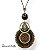 COLAR LONGO DE CORDÃO AJUSTÁVEL E MANDALA C/ CASCALHO - MARROM 12506 - Imagem 1