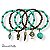 KIT C/ 5 PULSEIRAS DE CRISTAIS, BOLAS E BERLOQUES - TURQUESA E MARROM 12548 - Imagem 2