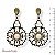 BRINCO FLOR C/ PEDRA RESINA OFF WHITE E STRASS DOURADO 12195 - Imagem 1