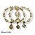 KIT C/ 3 PULSEIRAS DE PÉROLAS, CRISTAIS E BERLOQUES DOURADOS 12569 - Imagem 3