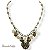 COLAR CURTO C/ CRISTAIS, PÉROLAS, MADREPÉROLAS E PINGENTES C/ STRASS DOURADO 12565 - Imagem 1