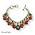PULSEIRA C/ BOLAS, BERLOQUES E PTOS DE LUZ - CORAL E TURQUESA 12584 - Imagem 1