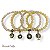 KIT C/ 4 PULSEIRAS DE CRISTAIS, BOLAS MESCLADAS E BERLOQUES C/ STRASS - BEGE E DOURADO 12588 - Imagem 2