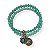 KIT C/ 2 PULSEIRAS DE CRISTAIS, BOLAS E BERLOQUES C/ STRASS TURQUESA 12601 - Imagem 1