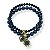 KIT C/ 2 PULSEIRAS DE CRISTAIS, BOLAS E BERLOQUES C/ STRASS - AZUL MARINHO 12603 - Imagem 1