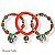 Kit c/ 3 pulseiras de resina, madeira e berloques - coral e turquesa 12611 - Imagem 2