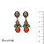 Brinco de cachinho - coral e turquesa 12642 - Imagem 1