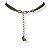 Colar médio c/ cordão, resina, costela de Adão, argola oval, pto de luz e chapas c/ cascalho - verde oliva e marrom 12639 - Imagem 3