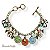 Pulseira c/ berloques, strass e chapinhas c/ cascalho - candy color 12658 - Imagem 1