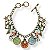 Pulseira c/ berloques, strass e chapinhas c/ cascalho - candy color 12658 - Imagem 1