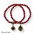 Kit c/ 2 pulseiras de bolas, cristais e berloques - vermelho 12671 - Imagem 2