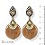 Brinco chapa de resina e pto de luz - marrom e dourado 12688 - Imagem 1