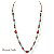 Colar médio c/ cordão, bolas e entremeios coral e turquesa 12698 - Imagem 1