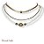 Chocker 3 voltas c/ cordão, corrente, cristais e pto de luz - branco e dourado 12689 - Imagem 1