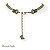 Chocker 3 voltas c/ cordão, corrente, cristais e pto de luz - branco e dourado 12689 - Imagem 3