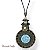 Colar longo c/ cordão, cachinho e mandala customizada - azul marinho e aquamarine 12720 - Imagem 1