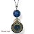 Colar longo c/ cordão, pedra de resina e mandala c/ cascalho - azul marinho 12764 - Imagem 1