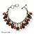 Pulseira c/ berloques e strass - marinho, bege e terracota 12738 - Imagem 1