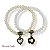 Kit c/ 2 pulseiras de bolas, cristais e berloques - branco e pérola 12776 - Imagem 2