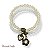 Kit c/ 2 pulseiras de bolas, cristais e berloques - branco e pérola 12776 - Imagem 1