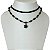 Choker 2 voltas c/ trança, cristais e rosinha c/ strass - preto 12779 - Imagem 2