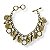 Pulseira c/ berloques e strass - off white e dourado 12808 - Imagem 1