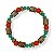 Pulseira c/ cristais e contas coral e turquesa - 12773 - Imagem 1