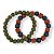 Kit c / 2 pulseiras de bolas e quadradinhos colorida - 12815 - Imagem 2