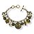 Pulseira c/ berloques e strass verde oliva - 12814 - Imagem 1