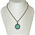 Colar curto corrente e mandala c/ cascalho e pto de luz - turquesa 12836 - Imagem 2