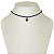 Choker cordão e pto de luz coração azul marinho - 12820 - Imagem 2