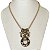 Colar curto cordão e pingentes c/ couro de onça 12833 - Imagem 2