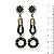Brinco c/ gota de cordão e argola de strass preto - 12827 - Imagem 1