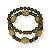 Kit c/ 2 pulseiras de bolas, entremeios e madeira - verde oliva 12878 - Imagem 1