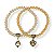 Kit c/ 2 pulseiras de bolas, cristais e berloques - bege e dourado 12861 - Imagem 2