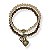 Kit c/ 2 pulseiras de bolas, cristais e berloques - marrom e dourado 12862 - Imagem 1