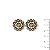 Brinco flor bege e dourado - 12864 - Imagem 1