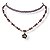 Choker 2 voltas c/ trança, cristais e rosinha - light Amethist 12860 - Imagem 1