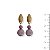Brinco c/ Murano e bola natural - light Amethist 12869 - Imagem 1