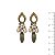 Brinco gotinhas e folhinha - nude e dourado 12905 - Imagem 1