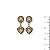 Brinco coração c/ strass dourado - 12906 - Imagem 1