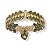 Pulseira de placas, cristais e berloques c/ strass - dourado 12910 - Imagem 1